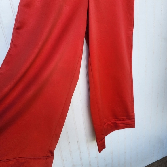 Express X Ladygang Women's Extreme Wide Leg Satin Pants Red Slimming Sz 10 - Picture 3 of 11